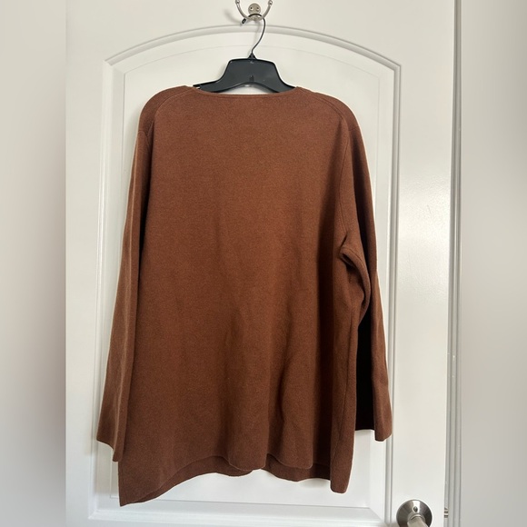 J.Crew Giselle V-Neck Sweater-Blazer Heather Walnut Size Extra Large Preppy 90s - Picture 3 of 12